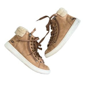 UGG Tan High-Top Sneakers with Plush Lining